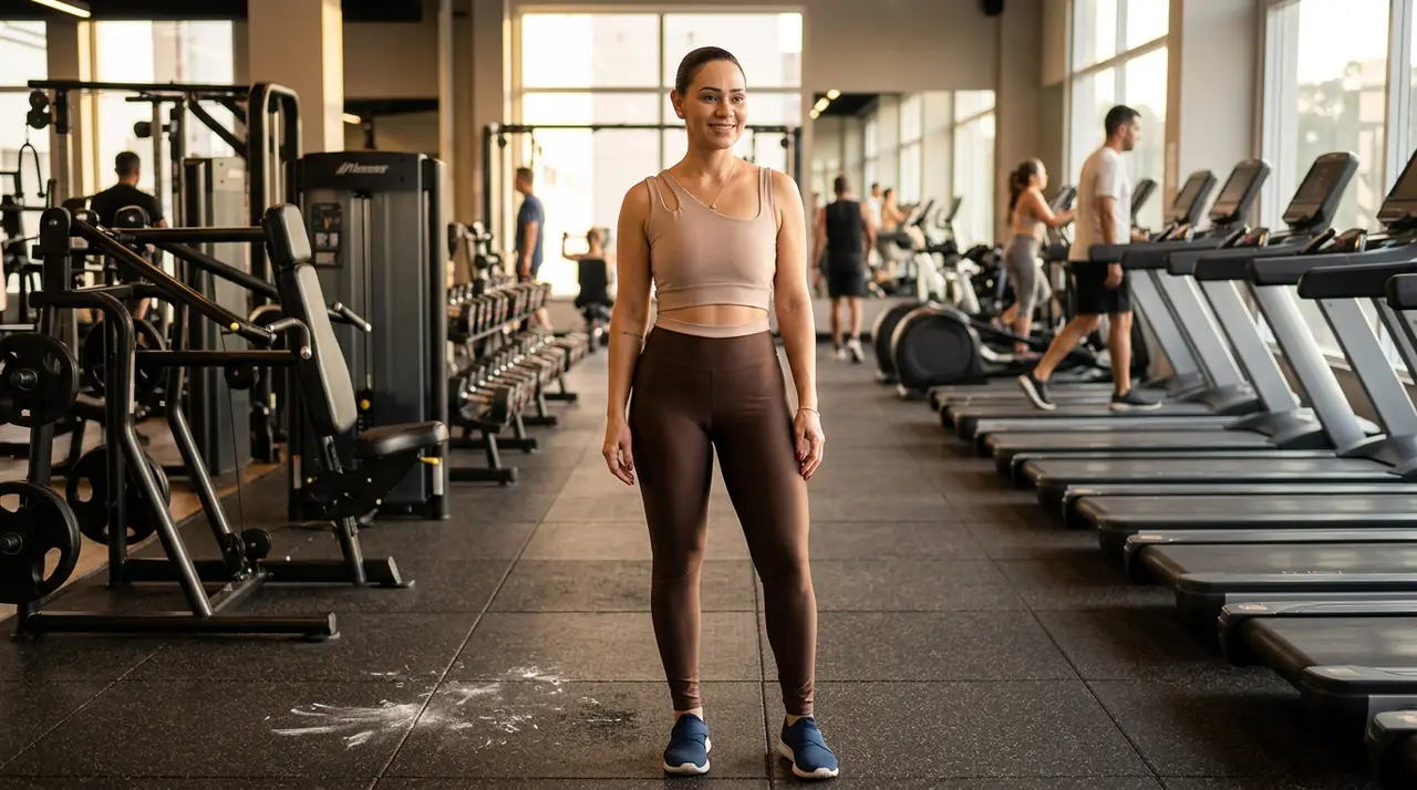 Mulher treinando com look fitness QSF